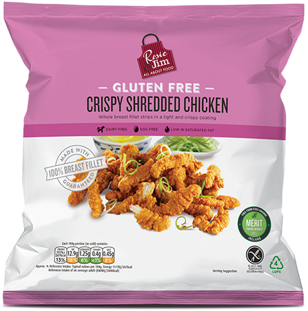 Rosie & Jim Crispy Shredded Chicken available in Supermarkets