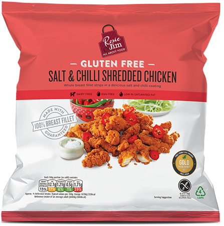 Rosie & Jim Salt & Chilli Crispy Shredded Chicken available in Supermarkets