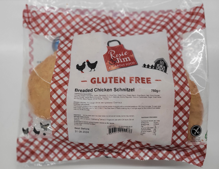 Rosie & Jim Breaded Chicken Schnitzel Gluten Free