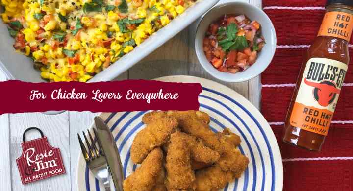 Southern Fried Chicken Goujons with Spicy Southern Hot Sweetcorn & Salsa