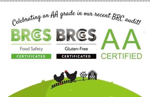 Rosie & Jim have once again secured the highest award in the BRCGS Global Standard audit, BRC Grade AA Certification! 