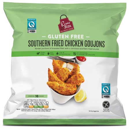 Rosie & Jim Gluten Free Southern Fried Chicken Goujons - Frozen Bag